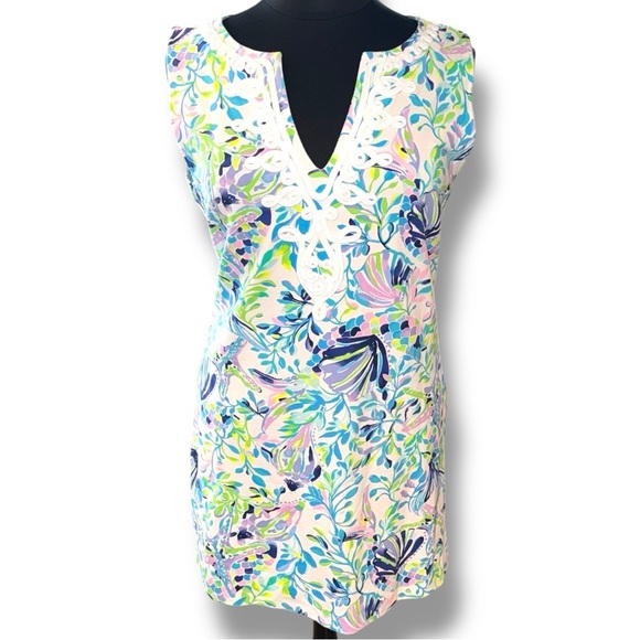 LILLY PULITZER Harper Shift Dress - XXL Resort White Shell Beach - Picture 2 of 13